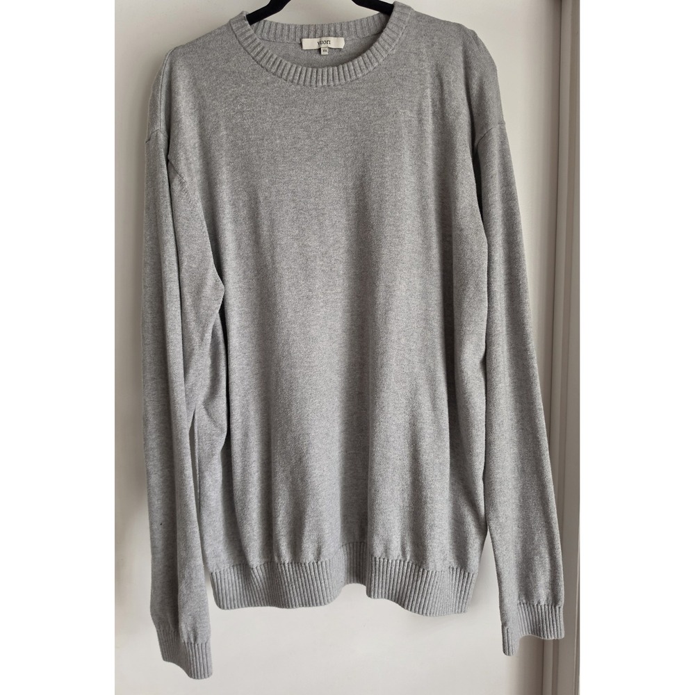 Vuori‎ Mens Sweater XXL Gray Long Sleeve Cotton Cashmere Blend Cozy